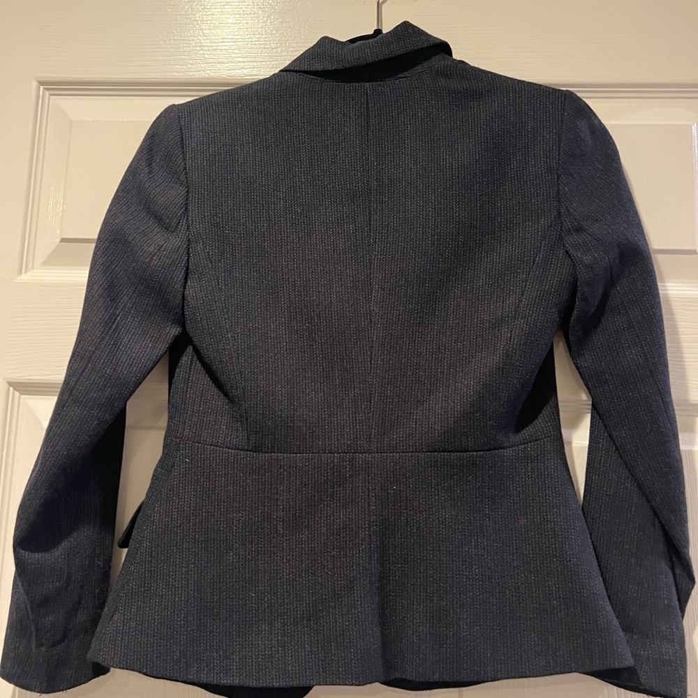 Theory Black Blue Tailored Blazer Jacket Women's Size 00 - Picture 4 of 16